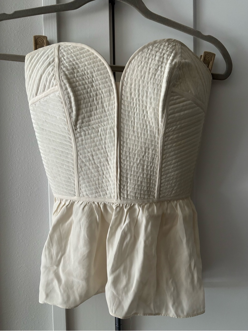 Parker Strapless Quilted Peplum Top